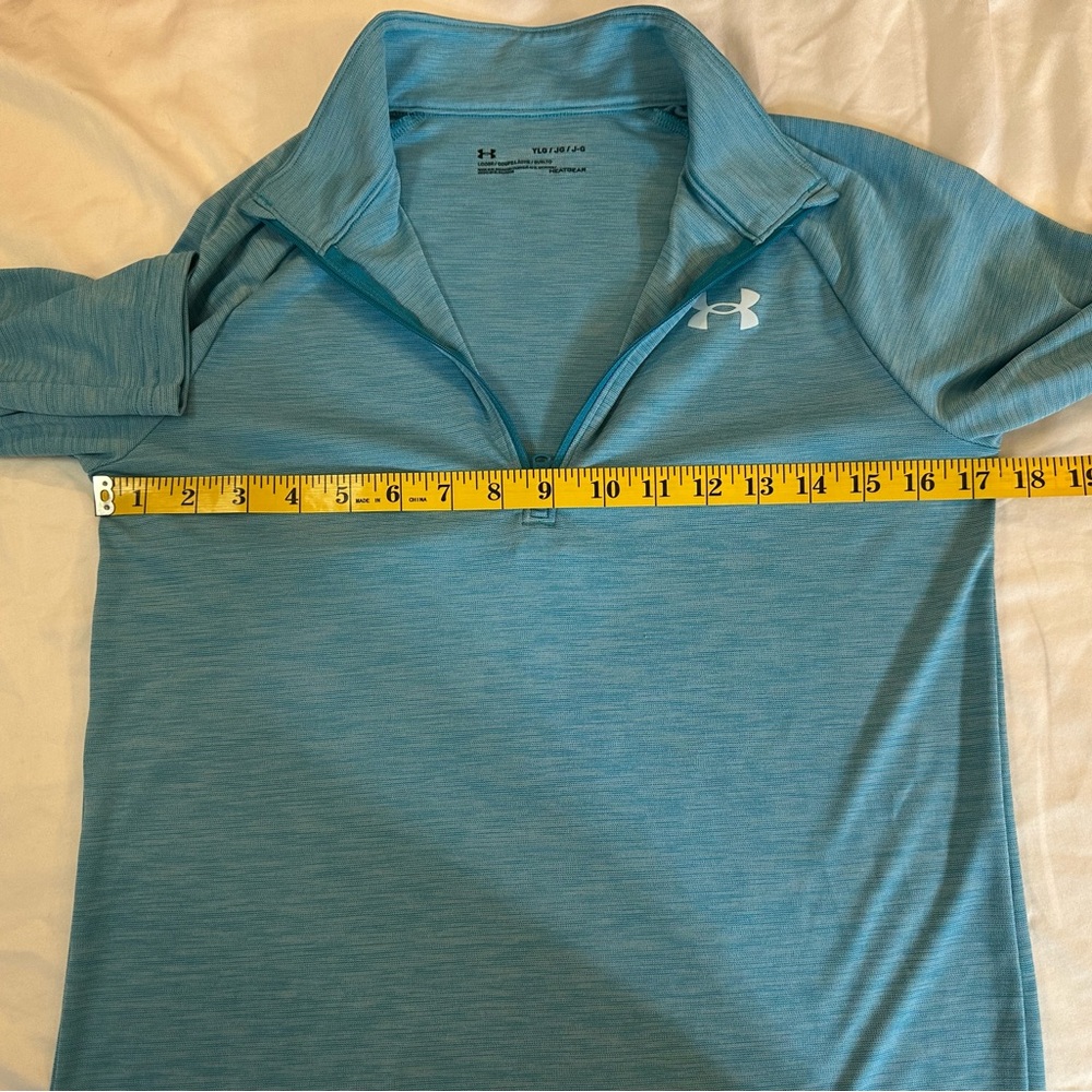 Under Armour Blue HeatGear Quarter-Zip Pullover Youth Large - Picture 5 of 5